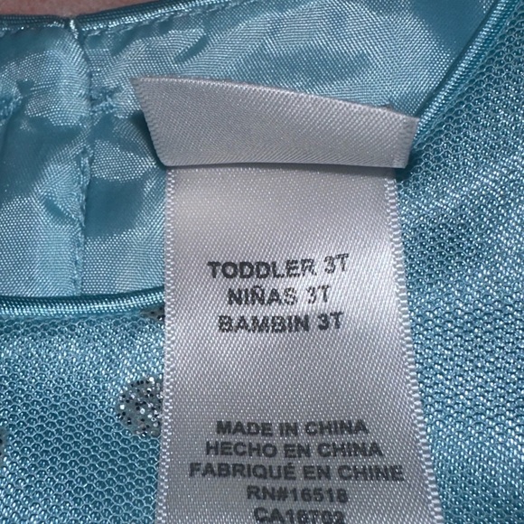 Elegant Blue Kids Dress with Floral Accent - Picture 3 of 4